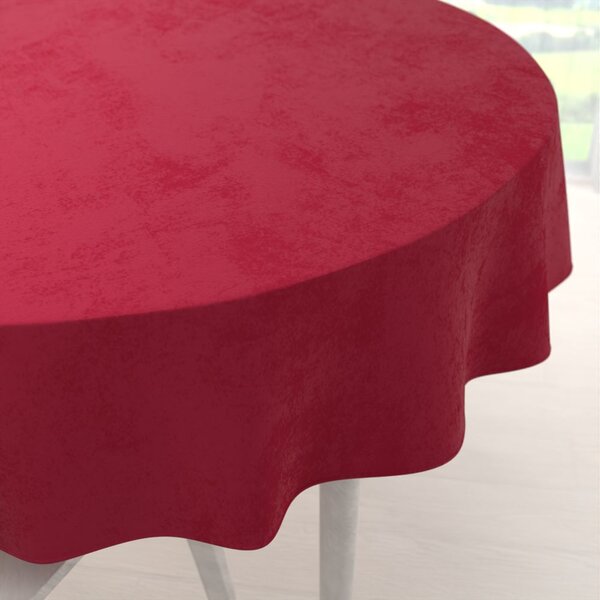 Biante Sametový kulatý ubrus Velvet Premium SVP-007 Malinově červený Ø 110 cm