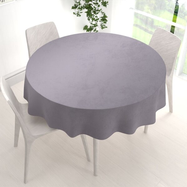 Biante Sametový kulatý ubrus Velvet Premium SVP-013 Šedý Ø 120 cm