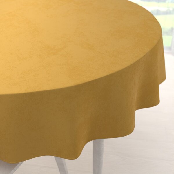 Biante Sametový kulatý ubrus Velvet Premium SVP-009 Hořčicový Ø 120 cm