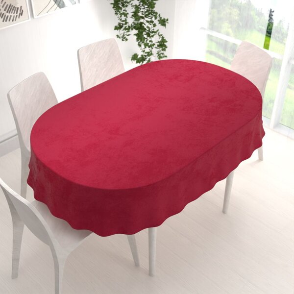 Biante Sametový oválný ubrus Velvet Premium SVP-007 Malinově červený 100x160 cm