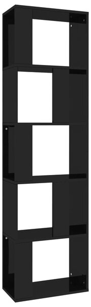 Knihovna/zástěna - černá vysoký lesk | 45x24x159 cm