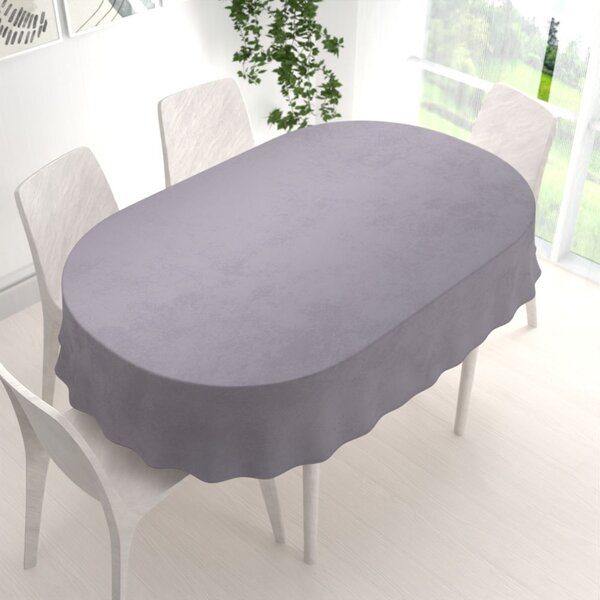 Biante Sametový oválný ubrus Velvet Premium SVP-013 Šedý 100x140 cm