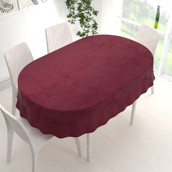 Biante Sametový oválný ubrus Velvet Premium SVP-010 Tmavě vínový 120x200 cm
