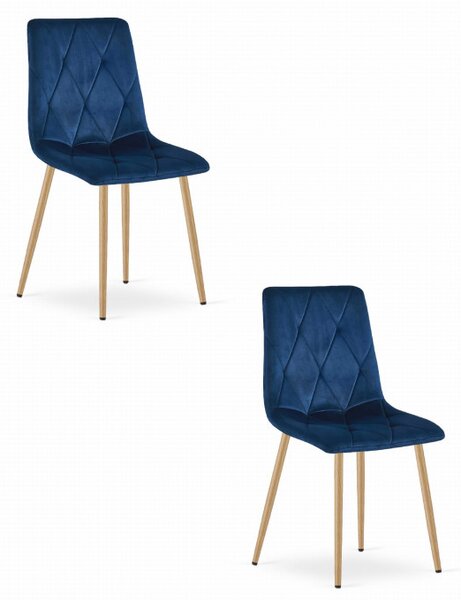 Set dvou jídelních židlí LIBRA sametové granátové / dřevěné nohy (2 ks)