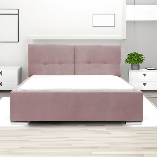 Čalouněná postel s úložným prostorem FELIX 120x200 cm Růžový