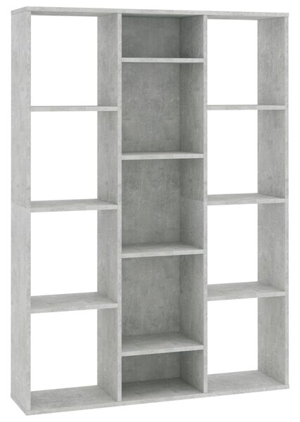 Knihovna/dělící stěna - betonově šedá | 100x24x140 cm