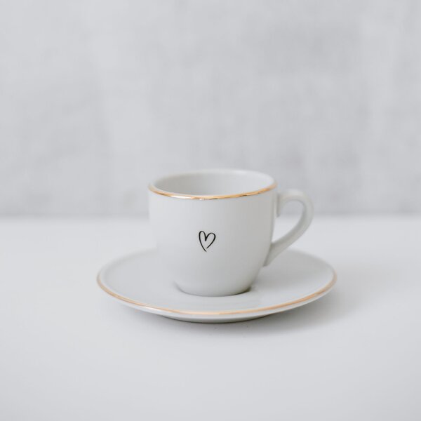 Šálek na espresso s podšálkem Srdíčko 90 ml, 0,09 l