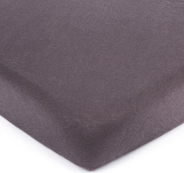 Jersey prostěradlo tmavě šedá, 90 x 200 cm