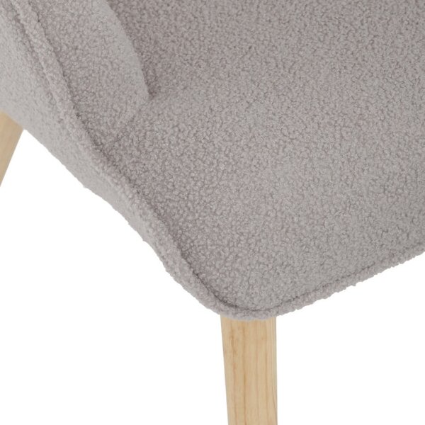 Křeslo šedé bouclé s podnožkou AK-319 GREY2