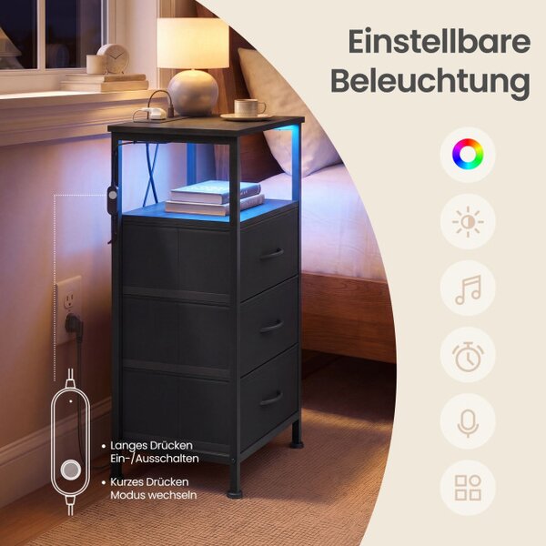 Sada 2 nočních stolků s LED osvětlením LGSB35203B102