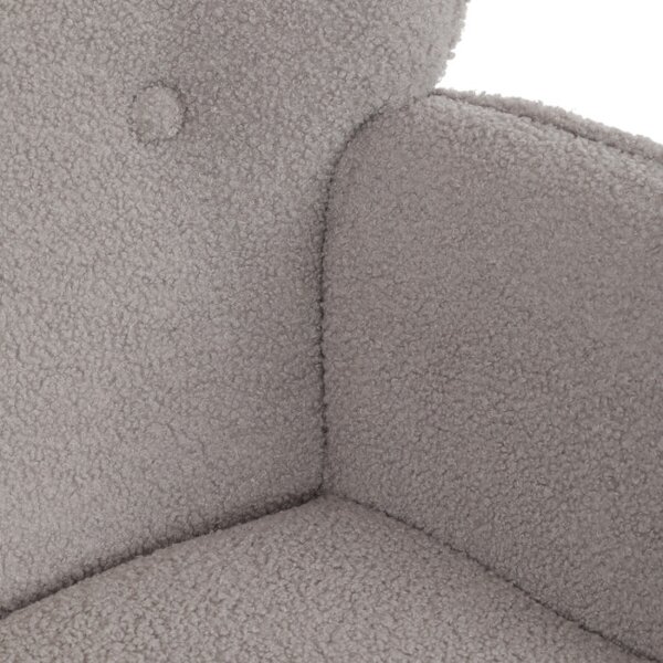 Křeslo šedé bouclé s podnožkou AK-319 GREY2
