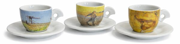Karlovarský porcelán Šálky Van Gogh Dova sada 6 ks na espresso s podšálkem