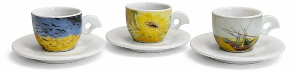 Karlovarský porcelán Šálky Van Gogh Dova sada 6 ks na espresso s podšálkem