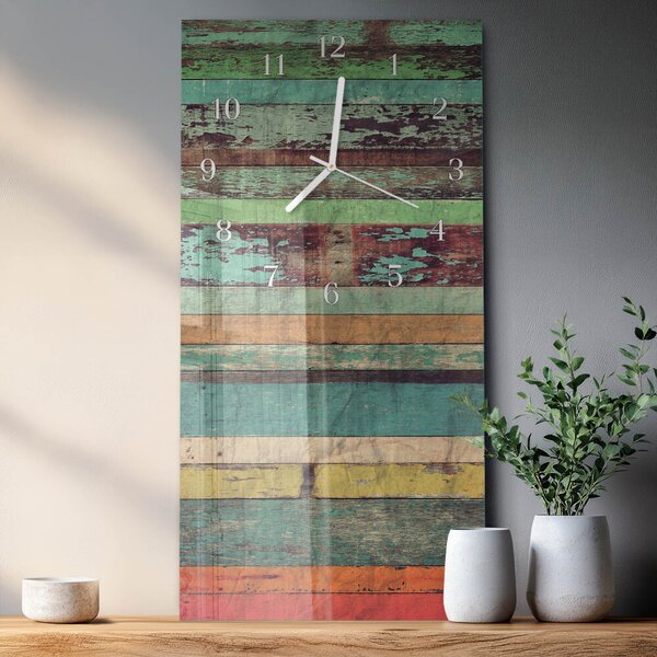 Skleněné hodiny vertikální Dřevo zsppb-30x60-00079563