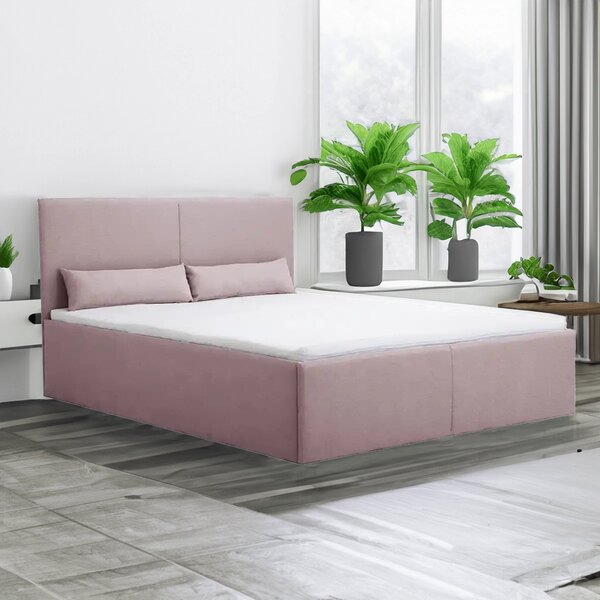 Čalouněná postel s úložným prostorem KARL 120x200 cm Růžový
