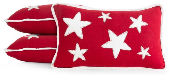 VÁNOČNÍ DEKORAČNÍ POVLAK NA POLŠTÁŘ STAR 1KS 30X50 CM ČERVENÁ