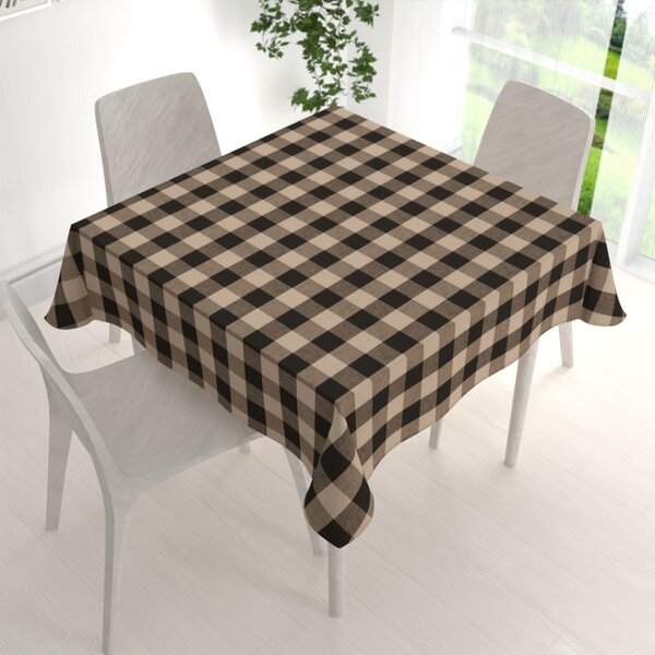 Biante Bavlněný čtvercový ubrus Olivia OL-017 Hnědo-béžová kostka velká 140x140 cm