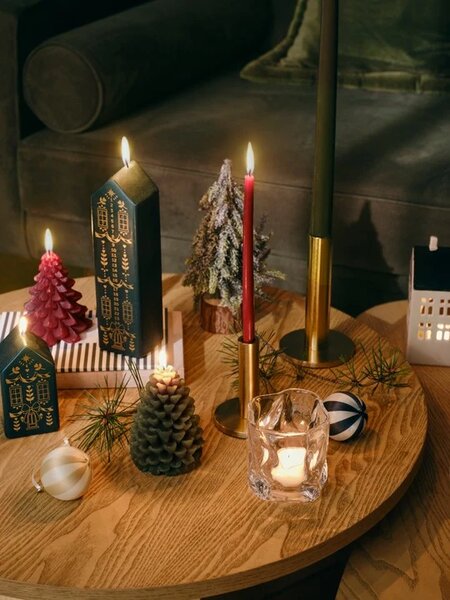 Broste Copenhagen Adventní svíčka Casa - Green BC184