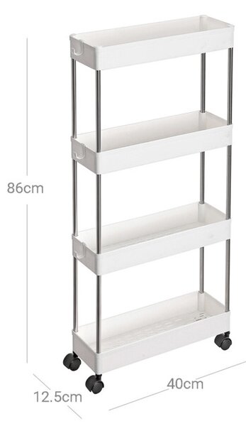 Pojízdný úložný vozík bílý APV-E1008 WT