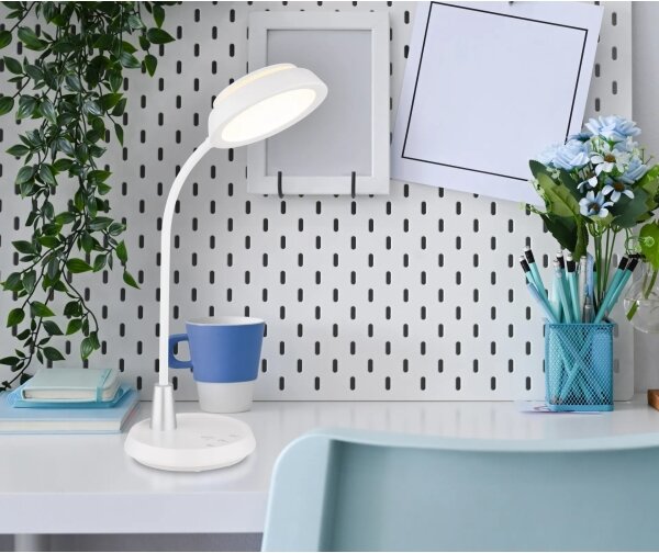 Globo 58496W - LED Stmívatelná dotyková stolní lampa KIRK LED/12W/230V bílá