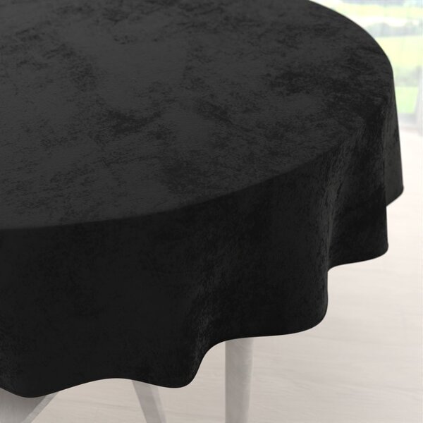 Biante Sametový kulatý ubrus Velvet Premium SVP-023 Černý Ø 110 cm