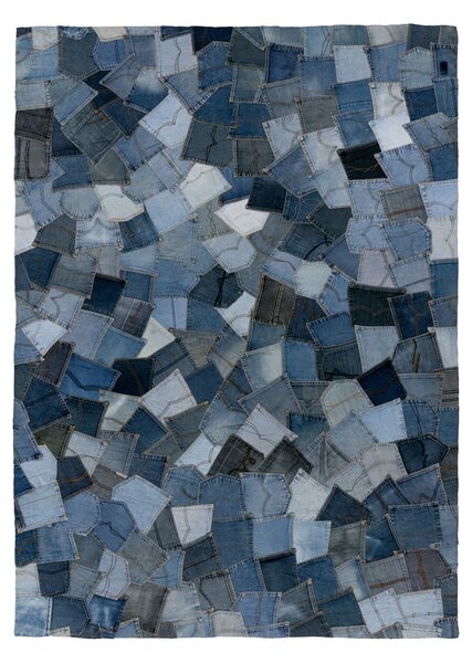 Obsession, Ručně všívaný kusový koberec My Denim Pocket 465 Blue, 80x150, modrá, chodba / předsíň