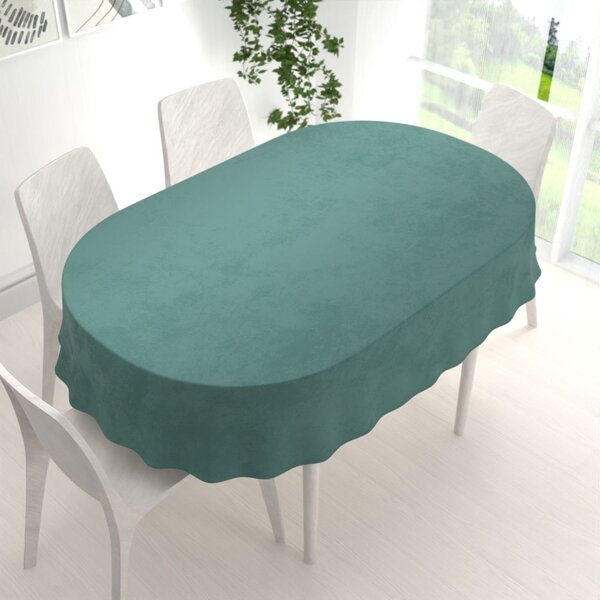Biante Sametový oválný ubrus Velvet Premium SVP-022 Ledově zelený 100x140 cm