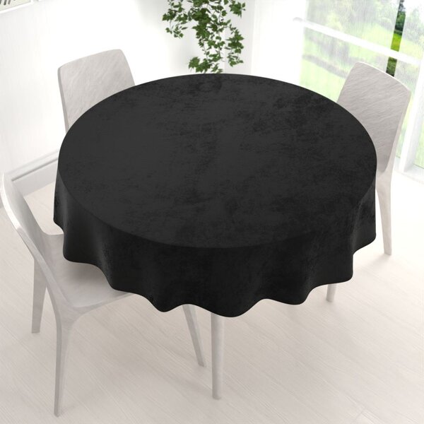 Biante Sametový kulatý ubrus Velvet Premium SVP-023 Černý Ø 110 cm