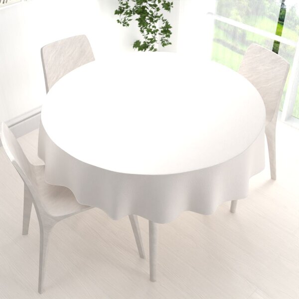 Biante Sametový kulatý ubrus Velvet Premium SVP-024 Krémově bílý Ø 100 cm