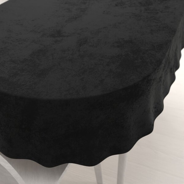 Biante Sametový oválný ubrus Velvet Premium SVP-023 Černý 100x140 cm