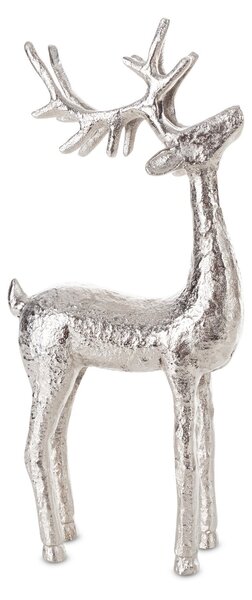 VÁNOČNÍ DEKORAČNÍ FIGURKA DEER 39CM STŘÍBRNÁ