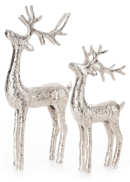 VÁNOČNÍ DEKORAČNÍ FIGURKA DEER 39CM STŘÍBRNÁ