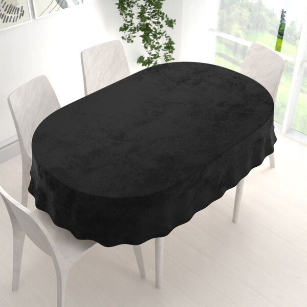 Biante Sametový oválný ubrus Velvet Premium SVP-023 Černý 100x140 cm
