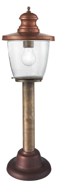 Il Fanale 248.12.ORT Venezia, venkovní stojanová lampa, 1x57W E27, mosaz, bublinkové sklo, výška 70cm, IP44