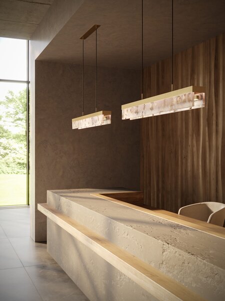 Bomma Luxusní LED závěsné svítidlo Fragment line, s baldachýnem Stmívání, řízení: DALI, Povrch Montury: Kartáčovaná stříbrná, Barva skla: Černá