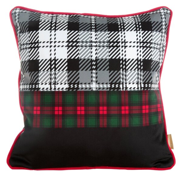 VÁNOČNÍ DEKORAČNÍ POVLAK NA POLŠTÁŘ SANTA 1KS 45X45 CM VZOROVANÁ
