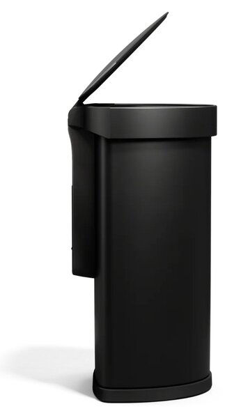 Simplehuman bezdotykový odpadkový koš - 45 l, půlkulatý, černá ocel, inteligentní sensor