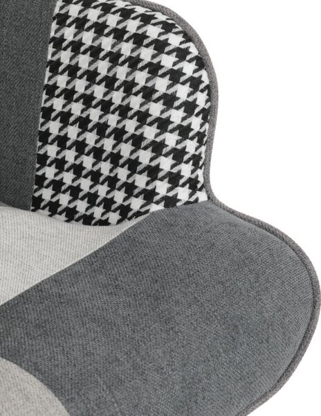 Křeslo patchwork s podnožkou AK-305B PWBK2