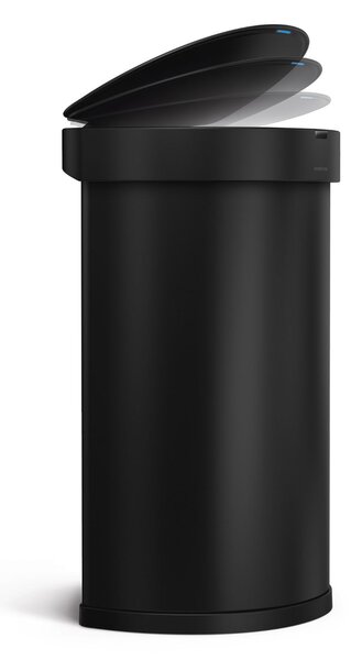 Simplehuman bezdotykový odpadkový koš - 45 l, půlkulatý, černá ocel, inteligentní sensor