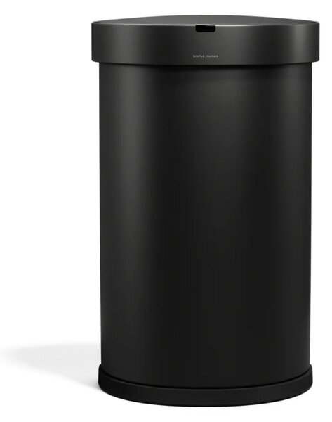 Simplehuman bezdotykový odpadkový koš - 45 l, půlkulatý, černá ocel, inteligentní sensor