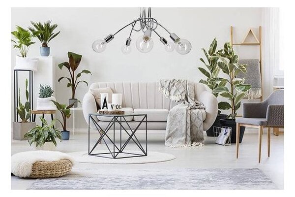 Stropní svítidlo Edison 5, chromové tělo svítidla