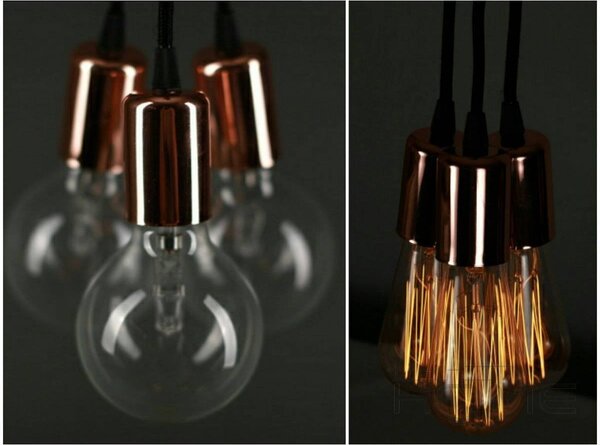 Stropní svítidlo Edison 3, chromové tělo svítidla