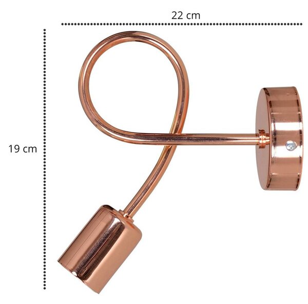 Nástěnné svítidlo Edison, 1x měděné tělo svítidlo