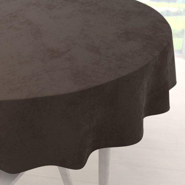 Biante Sametový kulatý ubrus Velvet Premium SVP-016 Tmavě hnědý Ø 110 cm