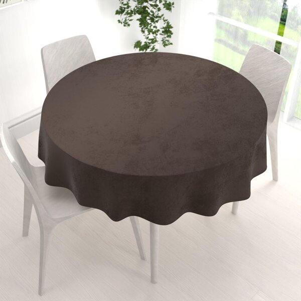 Biante Sametový kulatý ubrus Velvet Premium SVP-016 Tmavě hnědý Ø 110 cm