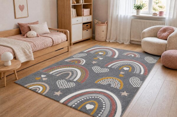 Koberec KIDDO 6109 tmavě šedý / bílý