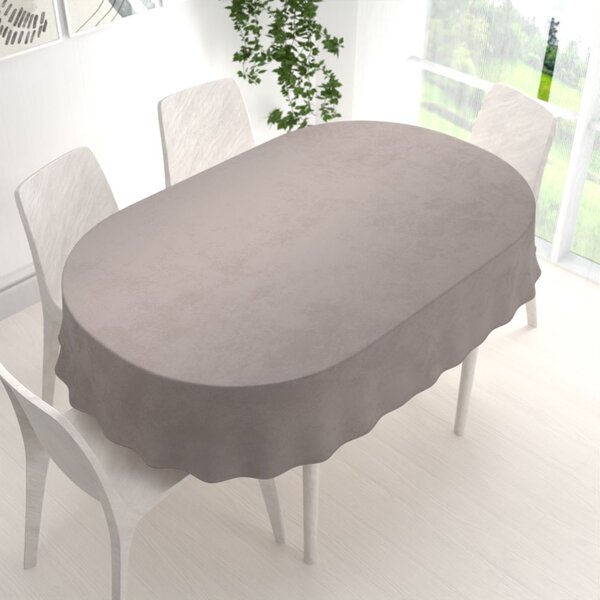 Biante Sametový oválný ubrus Velvet Premium SVP-015 Latte 100x140 cm
