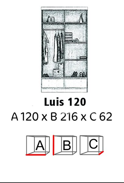 Šatní skříň Luis 120cm