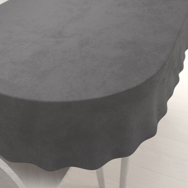 Biante Sametový oválný ubrus Velvet Premium SVP-017 Tmavě šedý 100x160 cm