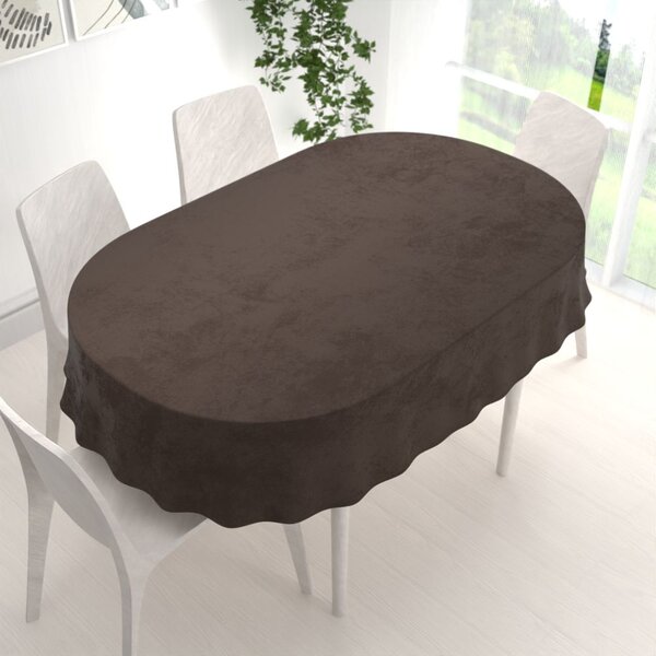Biante Sametový oválný ubrus Velvet Premium SVP-016 Tmavě hnědý 100x140 cm
